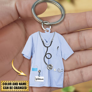 Personalized Nurse Uniform Two Sides Proud Nurse Shaped Acrylic Ornament