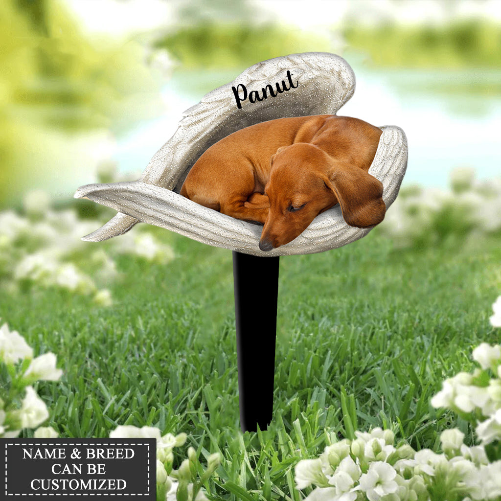 Dog Sleeping Angel Memorial Personalize Plaque
