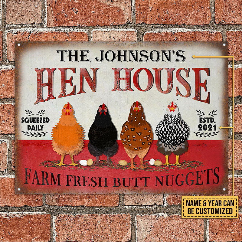 Personalized Chicken Hen House Fresh Customized Classic Metal Signs