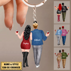 Best Couple, Drink Together, Personalized Keychain