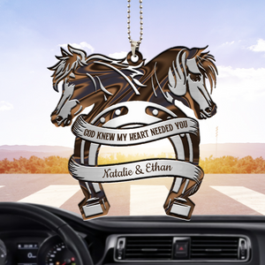 Horse Monogram God Knew Personalized Couple Ornament