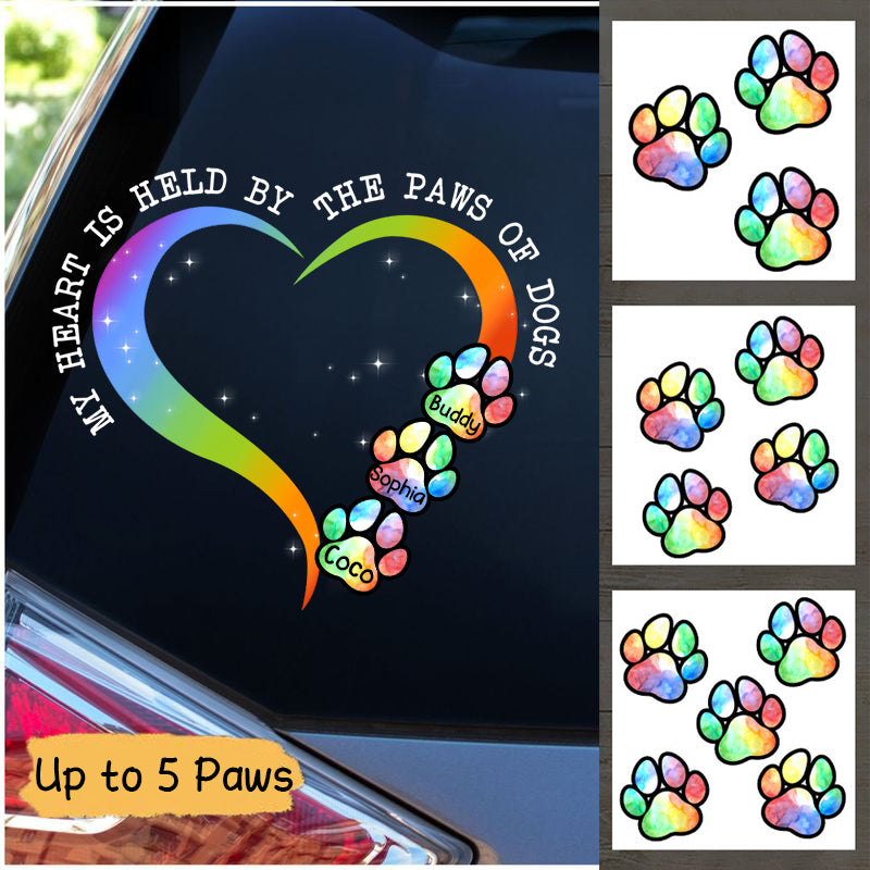 Personalized Dog Heart Held By Decal