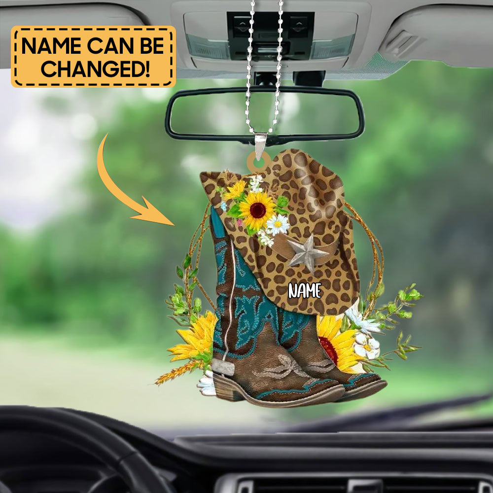 Personalized Cowboy & Cowgirl Boots And Hat Shaped Acrylic Ornament