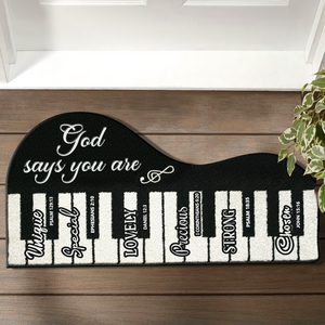 Piano Keys Music Notes God Says You Are Shaped Doormat