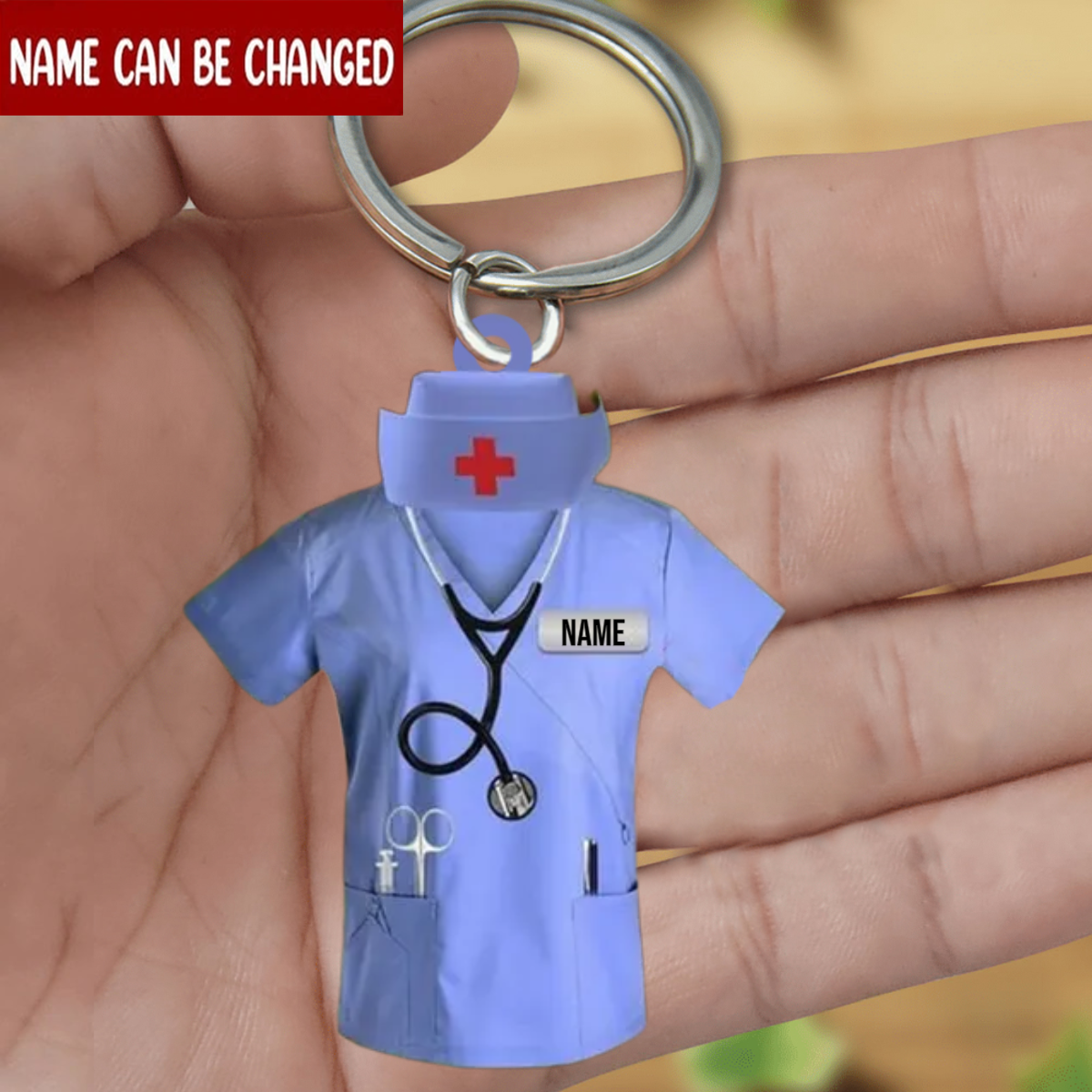 Personalized Nurse And Hat Scrubs - Gift for nurse Acrylic Keychain