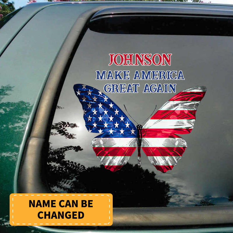 Personalized Butterfly Flag Decal