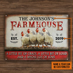 Personalized Chicken Farmhouse A Little Bit Of Customized Classic Metal Signs