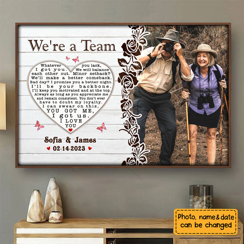 We're A Team Couple Personalized Poster, Personalized Valentine Gift for Couples, Husband, Wife, Parents, Lovers