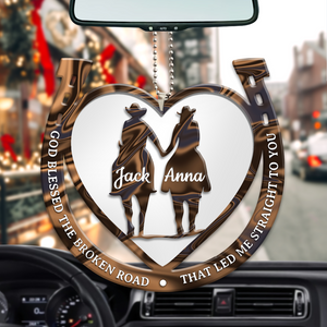 Western Horseshoe Couple God Blessed Personalized Ornament & Keychain