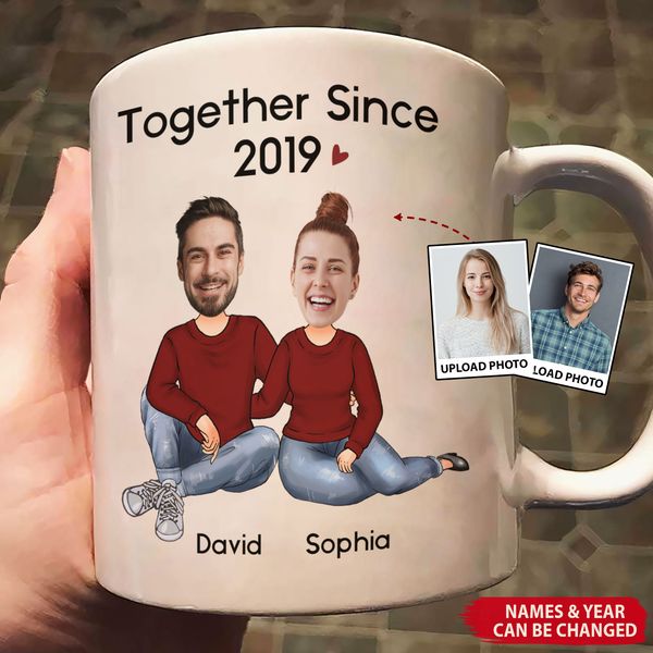 Babe - Together Since - Personalized Accent Mug - Anniversary, Valentine, New Year Gift For Couple, Husband, Wife, Lover, Boyfriend, Girlfriend