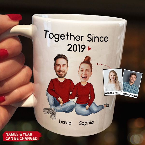Babe - Together Since - Personalized Accent Mug - Anniversary, Valentine, New Year Gift For Couple, Husband, Wife, Lover, Boyfriend, Girlfriend