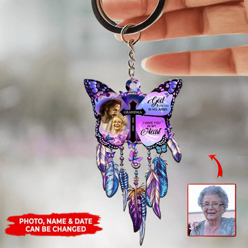 Personalized Bereavement Gift Car Hanging Flat Acrylic Keychain