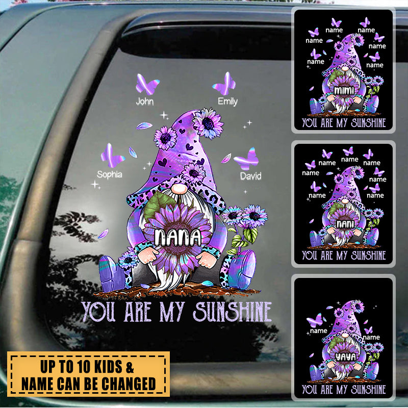 Hologram Grandma- Mom doll Butterflies, You Are My Sunshine Personalized Decal