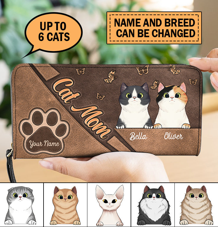 Gift For Mother Cat Personalized Clutch Purse