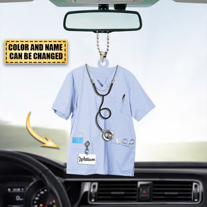 Personalized Nurse Uniform Two Sides Proud Nurse Shaped Acrylic Ornament