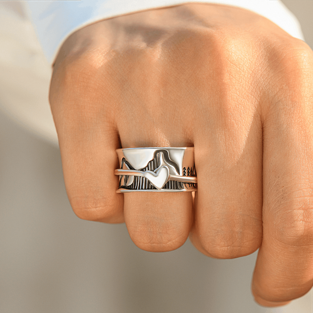 Keep Climbing Silver Spinner Ring