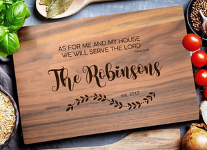 Serve The Lord Personalized Cutting Board