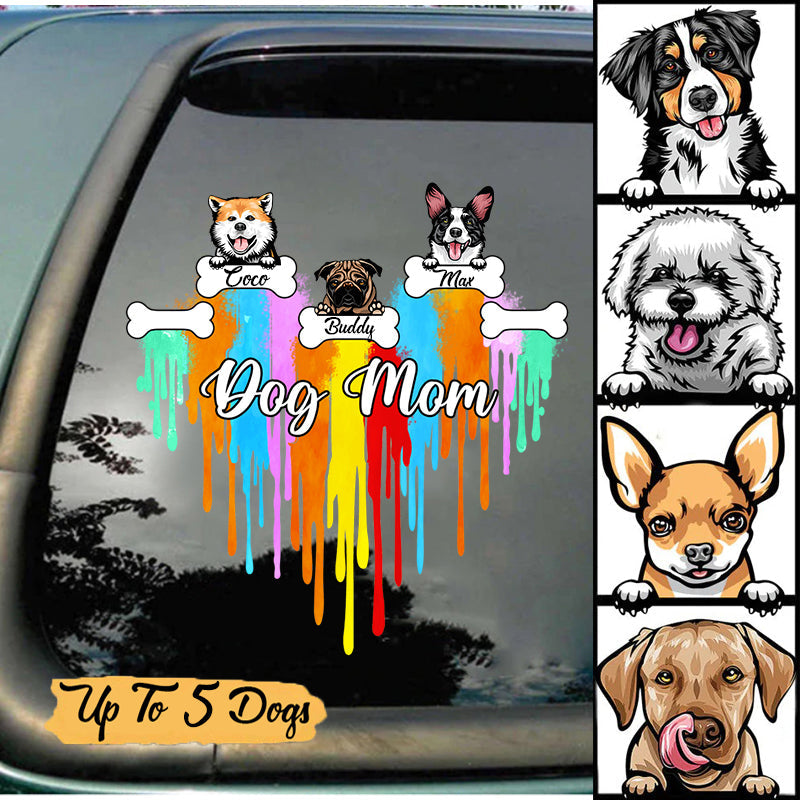 Dog Mom Watercolor Personalized Decal