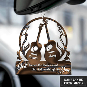 Guitar Love God Blessed Personalized Ornament