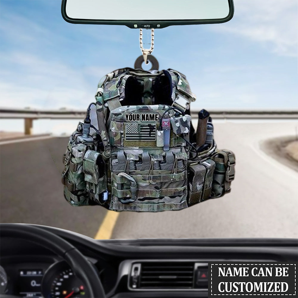 PERSONALIZED ARMY EQUIPMENT ORNAMENT, CUSTOM MILITARY EQUIPMENT FLAT ACRYLIC ORNAMENT