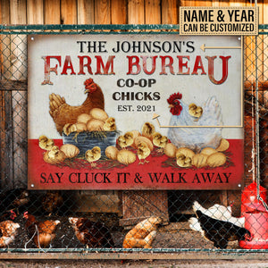 Personalized Chicken Farm Bureau Customized Classic Metal Signs