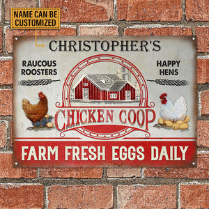 Personalized Chicken Coop Farm Fresh Eggs Customized Classic Metal Signs