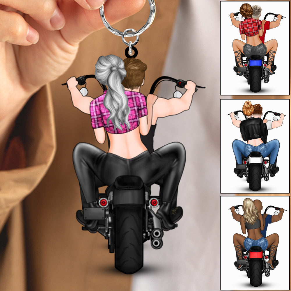 Personalized Acrylic Keychain for Couple, Motorcycle Lovers
