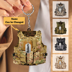 Soldier VEST - PERSONALIZED FLAT ACRYLIC KEYCHAIN