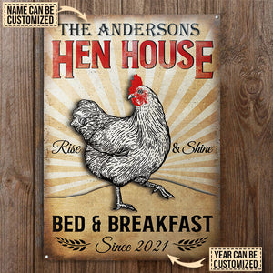 Chicken Hen House Custom Classic Metal Signs, Chicken Decor, Farmhouse Decor