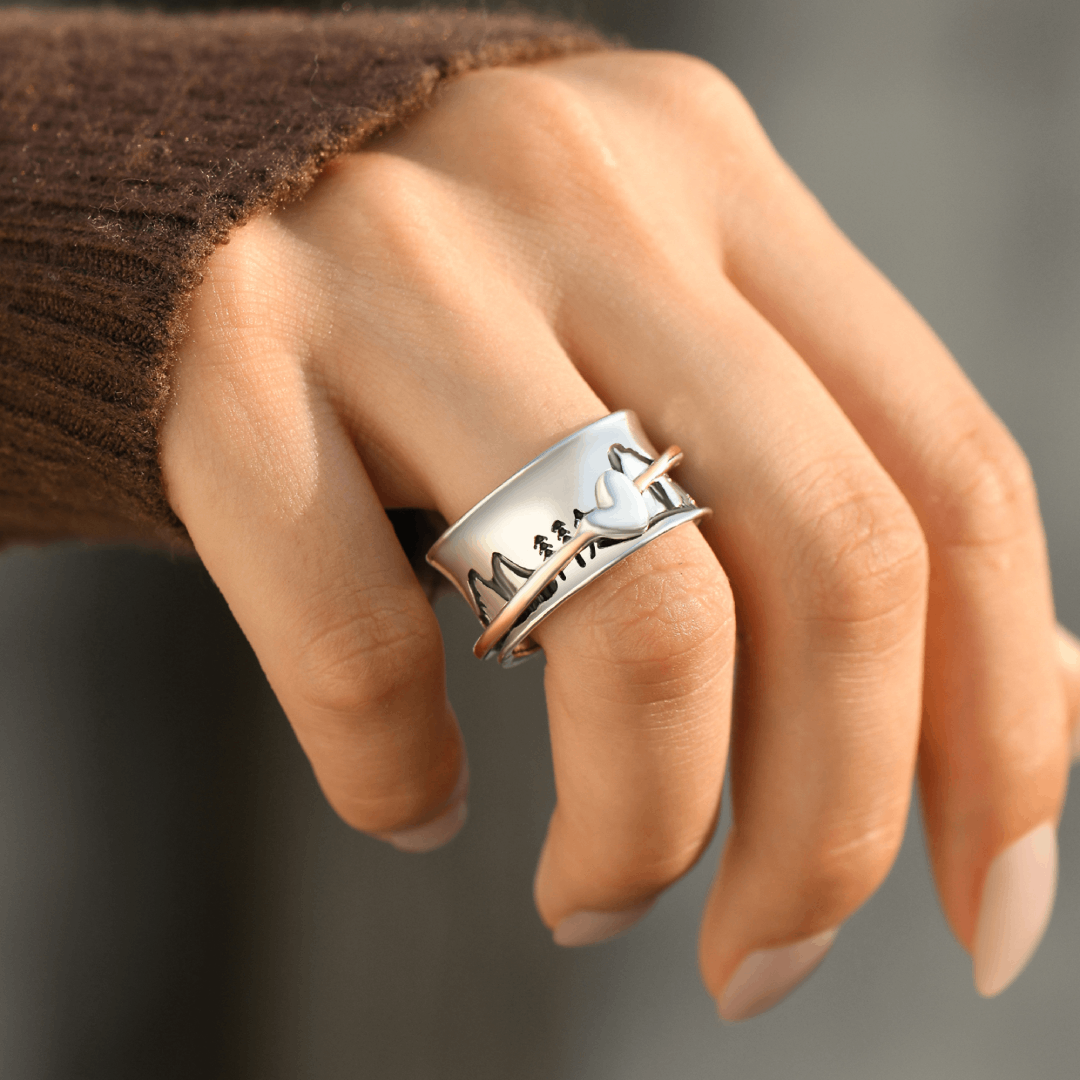 Keep Climbing Silver Spinner Ring