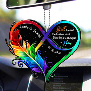 Feather Infinity Heart God Blessed Personalized Ornament