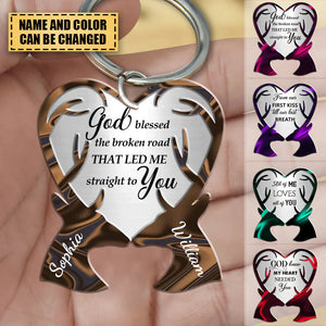 Hologram Deers For Couple Personalized Keychain