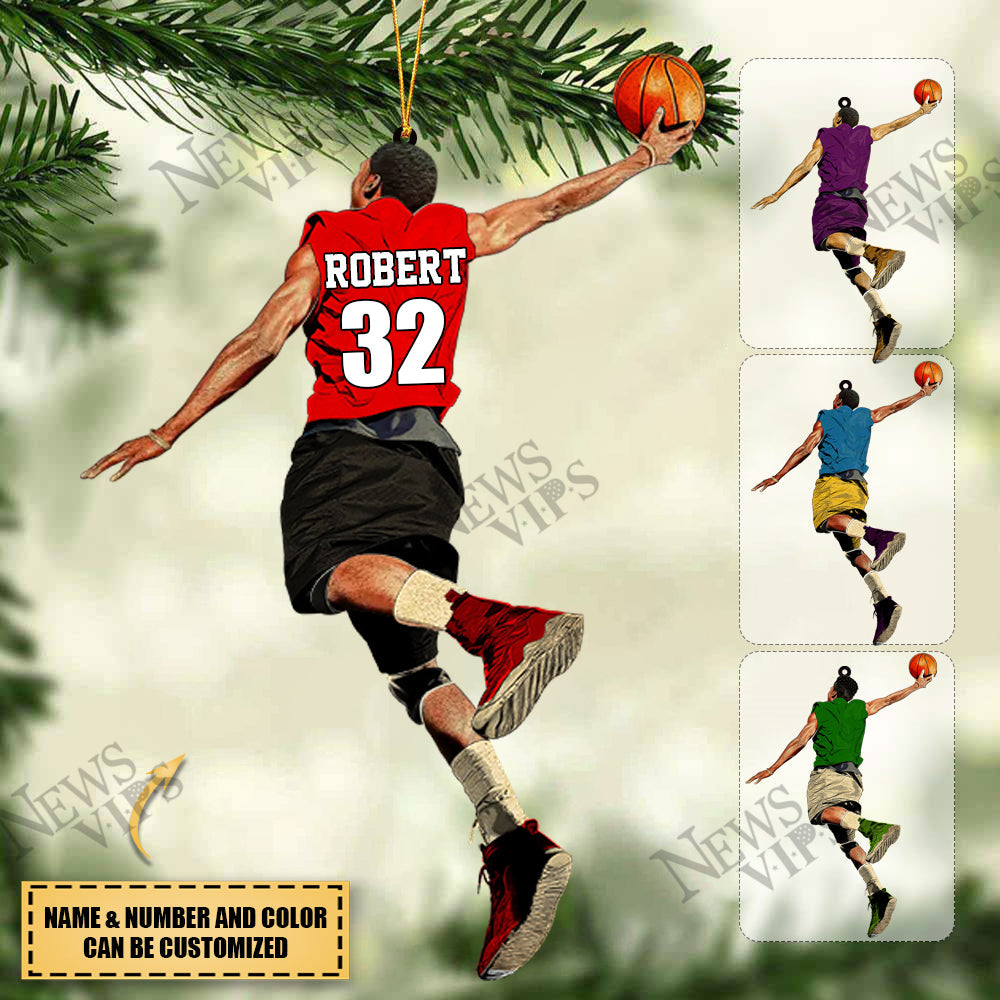 Personalized Basketball Player Christmas Ornament For Basketball Fans