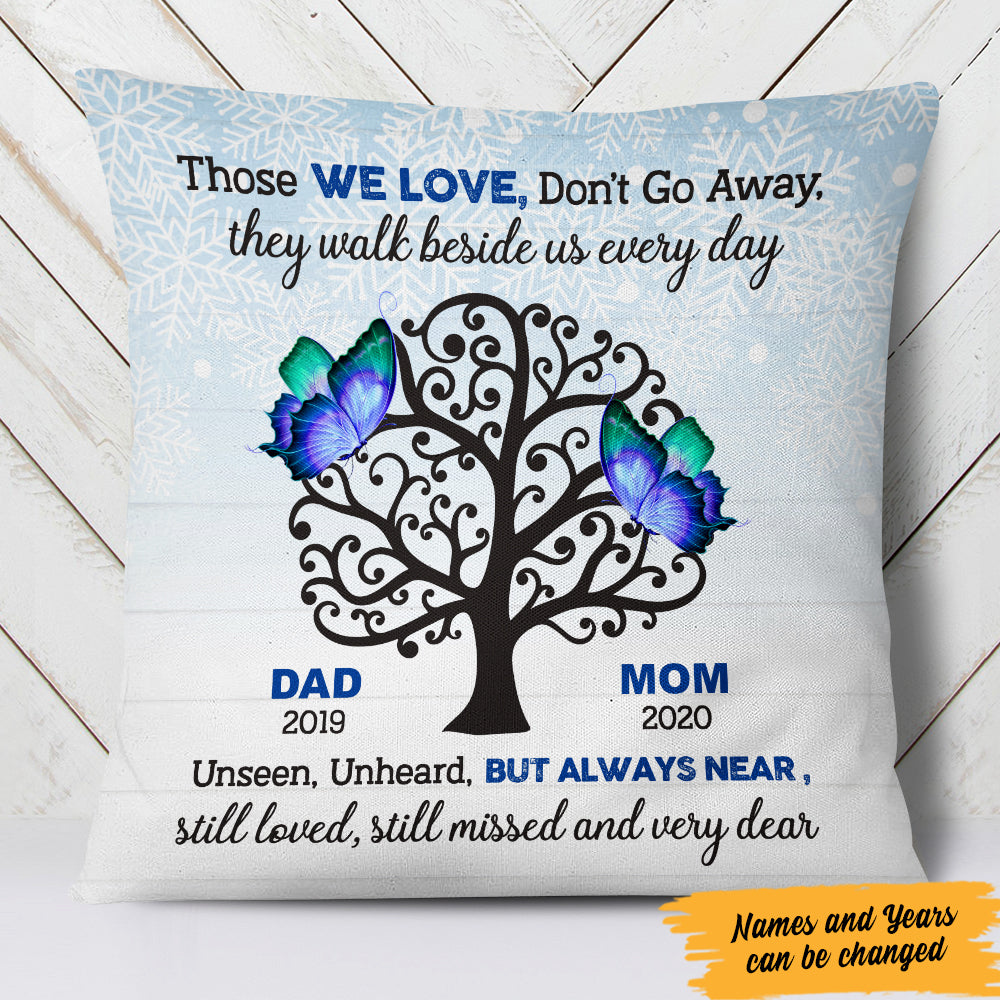 Personalized Butterfly Memorial Mom Dad Pillow  (Insert Included)