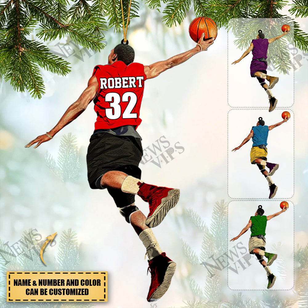 Personalized Basketball Player Christmas Ornament For Basketball Fans