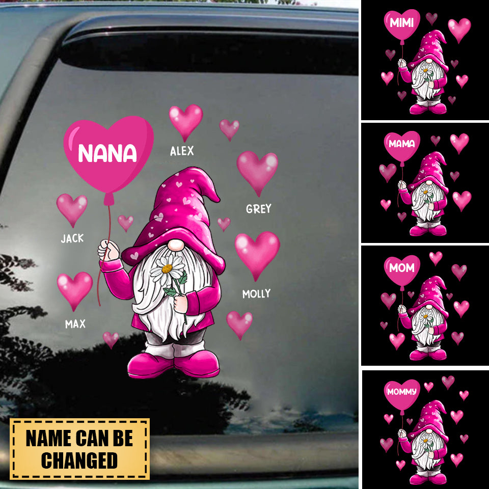 Pink doll Holding Balloon Gift For Grandma Personalized Decal