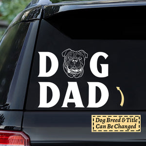 Dog Dad Dog Mom Dog Head Outline Simple Personalized Decal