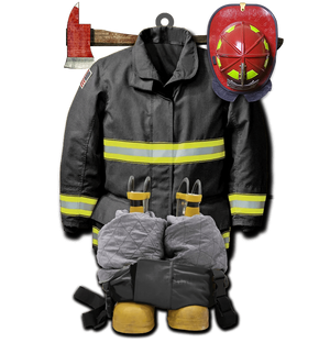Personalized Firefighter Uniform Ornament-Once A Firefighter/Always A Firefighter