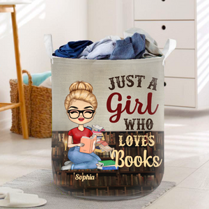 A Girl Who Loves Books Reading - Reading Gift - Personalized Custom Pillowcase Laundry Basket