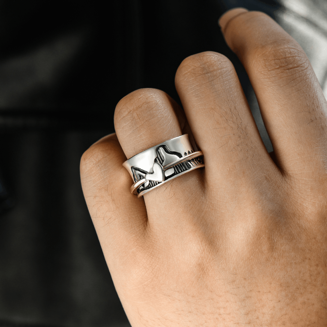 Keep Climbing Silver Spinner Ring