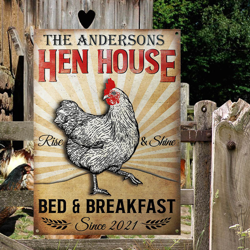 Chicken Hen House Custom Classic Metal Signs, Chicken Decor, Farmhouse Decor