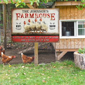 Personalized Chicken Farmhouse A Little Bit Of Customized Classic Metal Signs