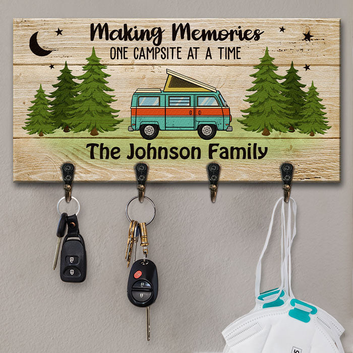 One Campsite At A Time - Gift For Camping Lovers, Personalized Key Hanger