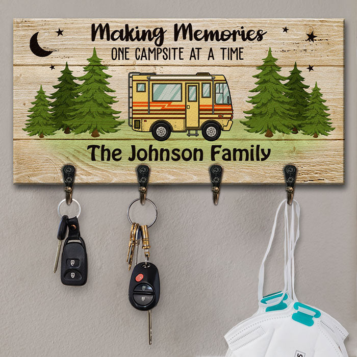 One Campsite At A Time - Gift For Camping Lovers, Personalized Key Hanger
