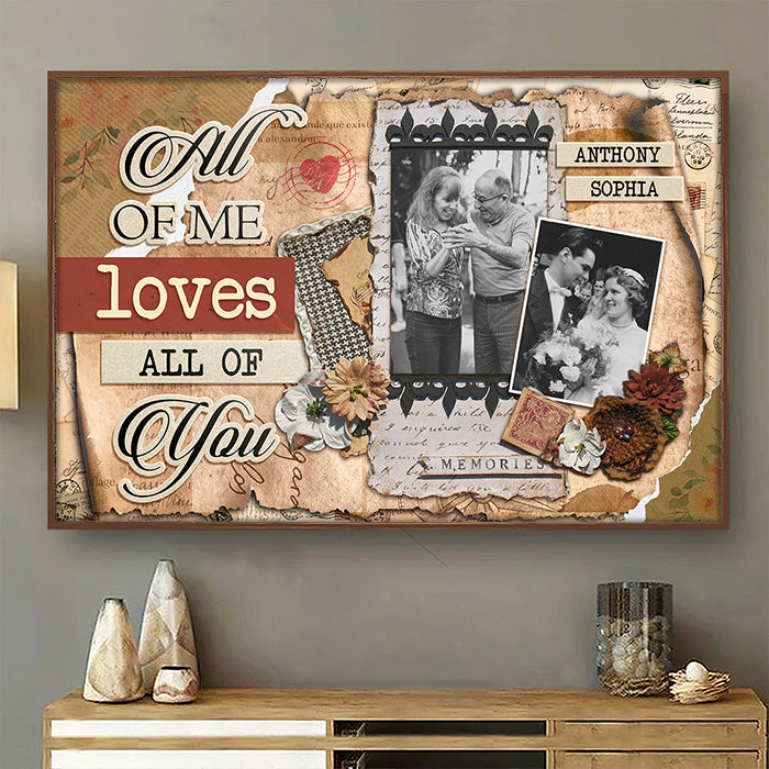 Scrapbook All Of Me - Personalized Horizontal Poster - Upload Image, Gift For Couples, Husband Wife