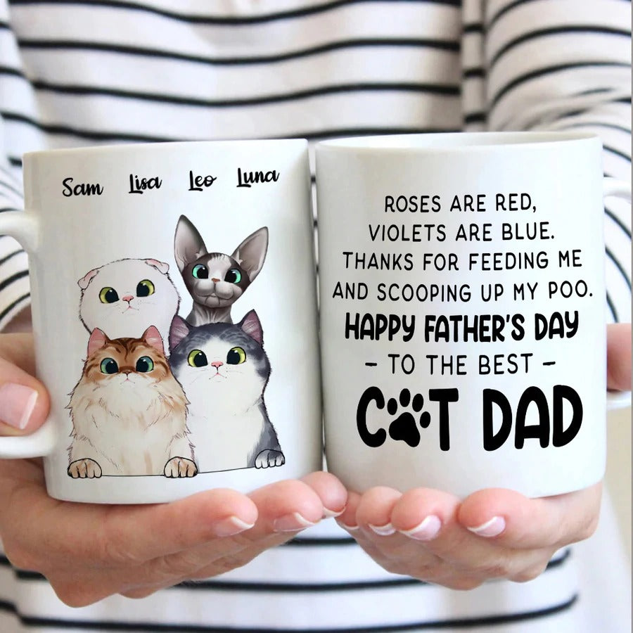 At Least You Don't Have Ugly Children - Gift for Dad, Funny Personalized Cat Mug