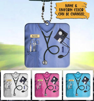 Nurse - Personalized Car Flat Krychain or Ornament