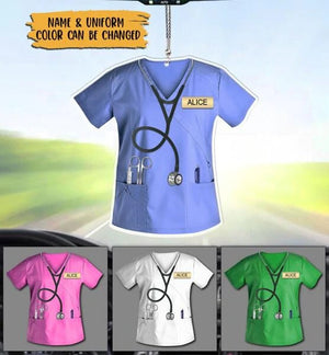 Personalized Nurse Scrubs - Gift for nurse Acrylic Keychain or Ornament