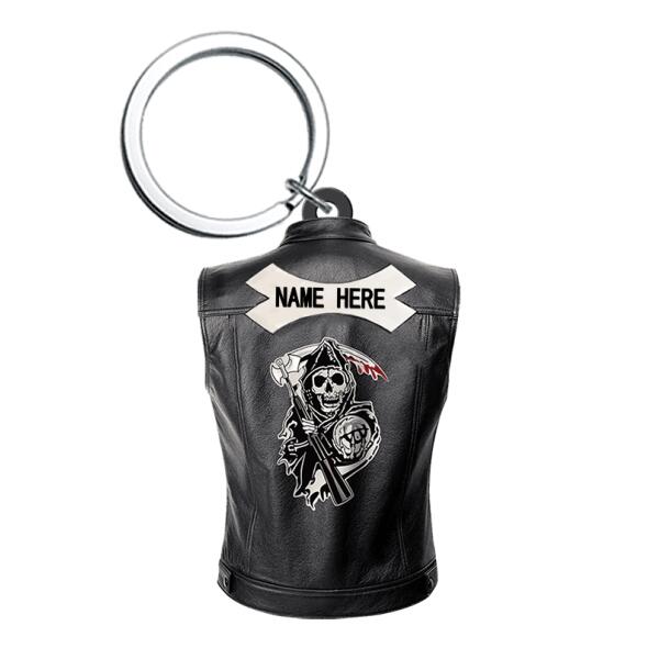 Personalized Biker Vr1 Skull Acrylic Keychain