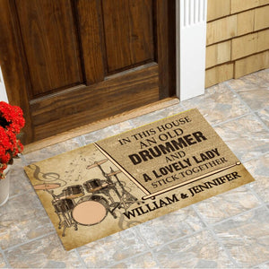 An Old Drummer & A Lovely Lady - Personalized Doormat